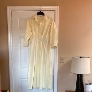 Oshoplive Butter Yellow Shirtdress Shirt Dress Maxi